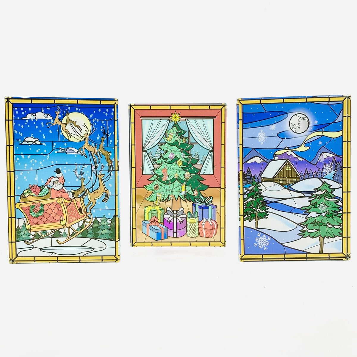 Glass Block Holiday Windows Decor GANZ 