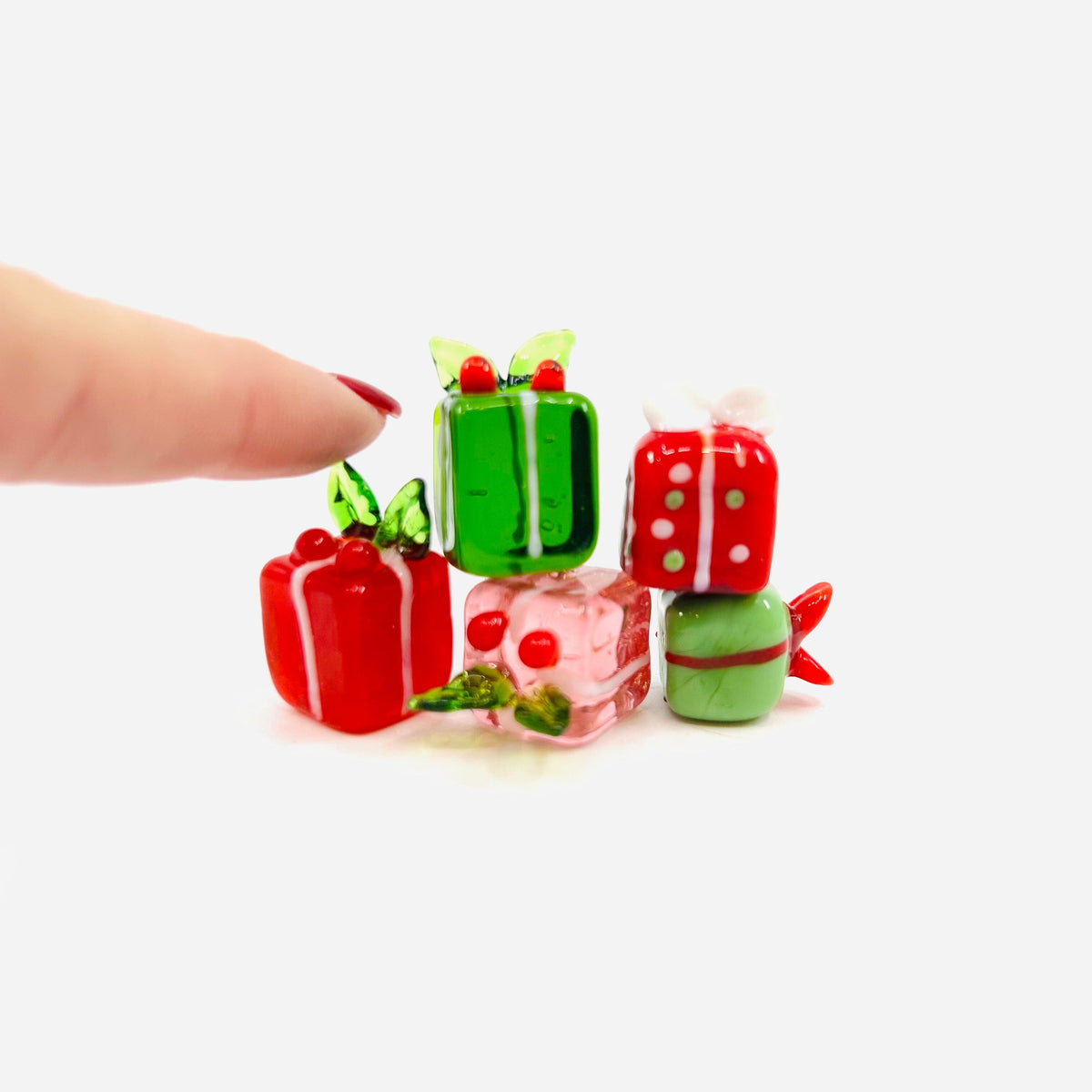 Tiny Christmas Figurine - Holiday Presents Miniature Alex 