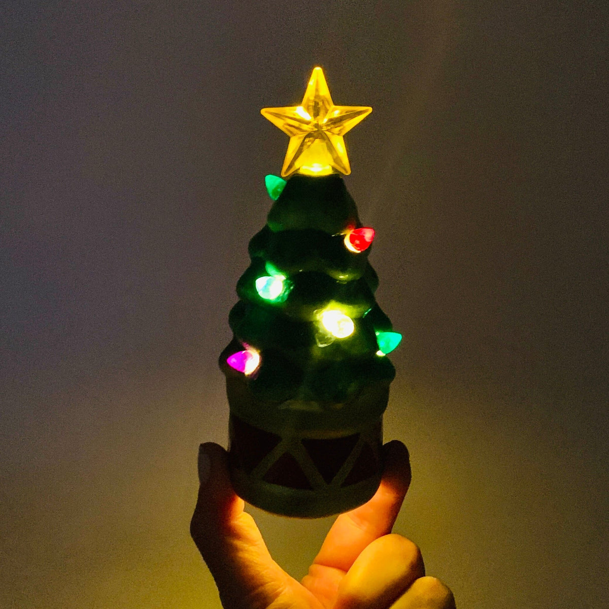 Ceramic Light-Up Holiday Drum Tree GANZ 
