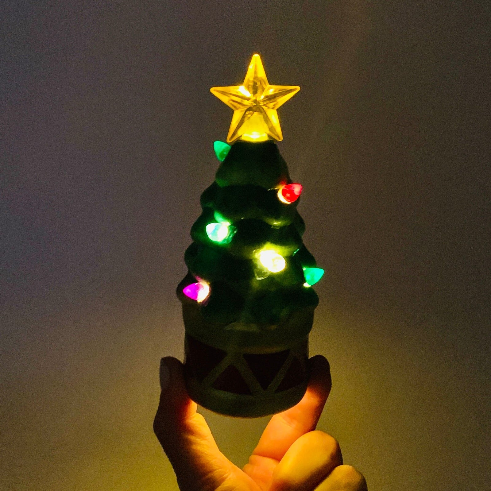 Ceramic Light-Up Holiday Drum Tree GANZ 