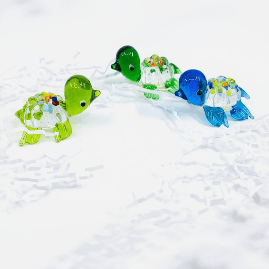 Glass Spotted Turtles Miniature Gift Essentials 