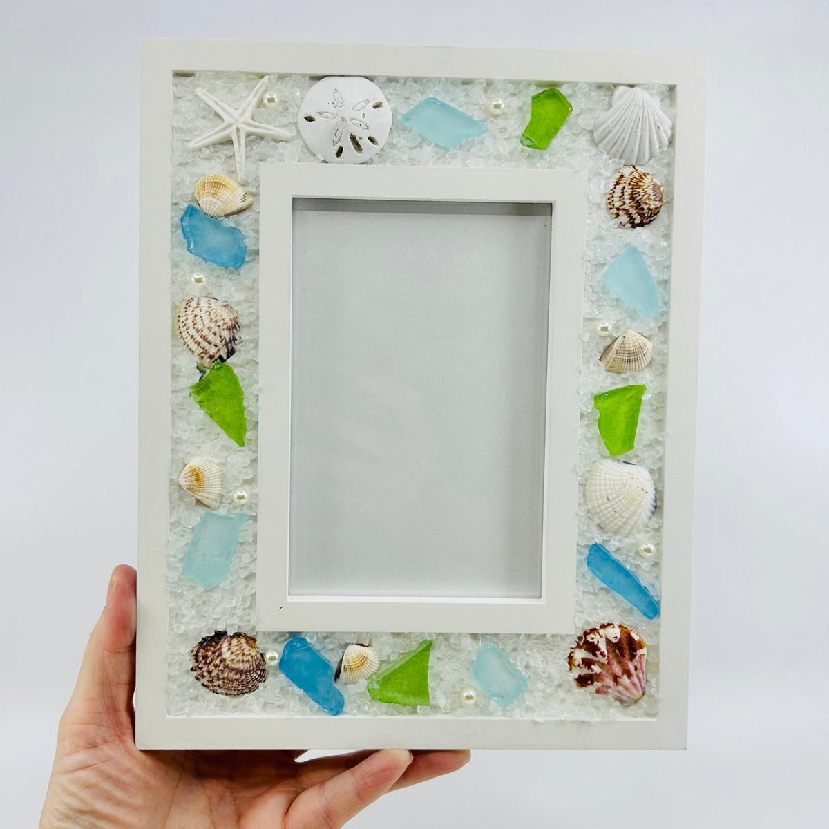 Coastal Shell Picture Frame, Small 4X6 Decor Chesapeake Bay 