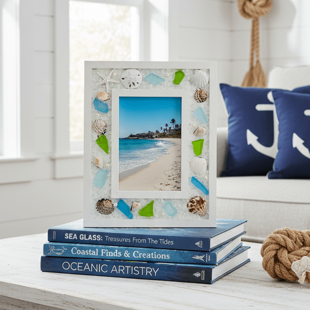 Coastal Shell Picture Frame, Small 4X6 Decor Chesapeake Bay 