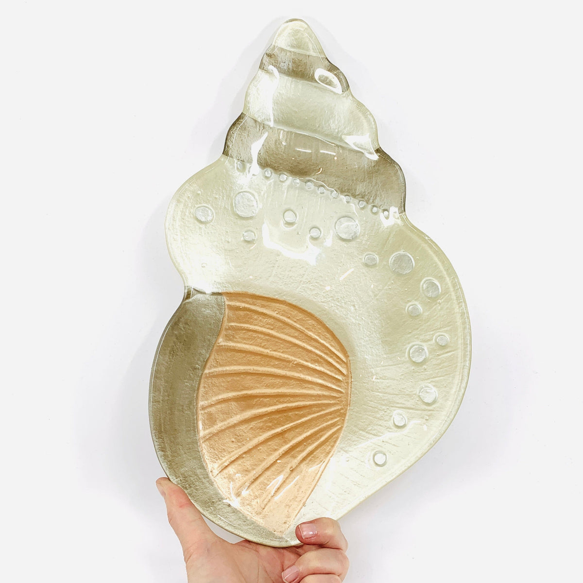 Glass Fusion Platter, Conch 38 Decor Demdaco 