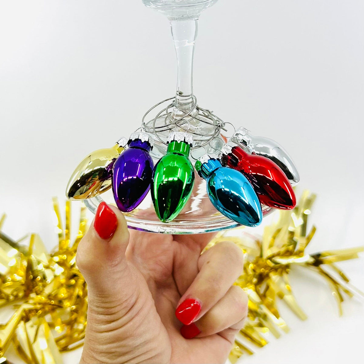 Vintage Bulb Wine Charms Creative Co-Op 