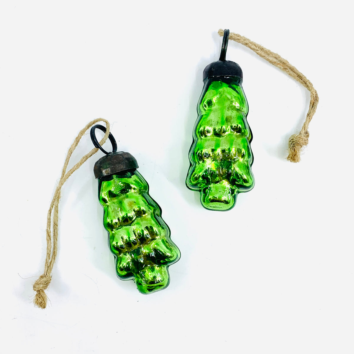 Glass Green Tree Ornament