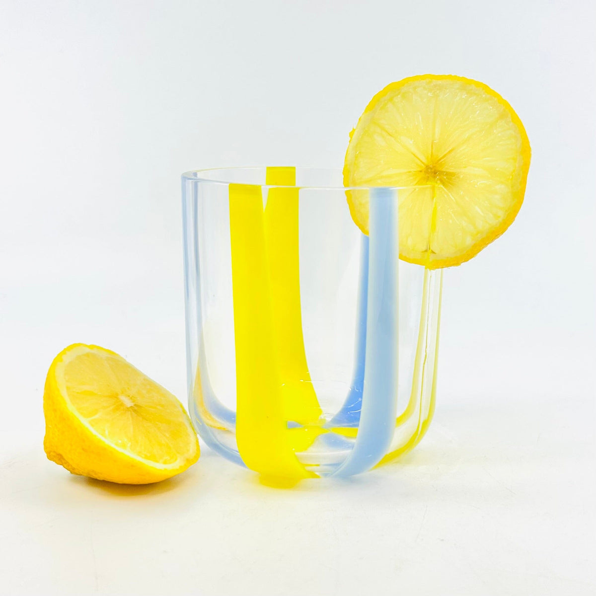 Striped Glass Tumbler, Powder Blue Decor One Hundred 80 Degrees 