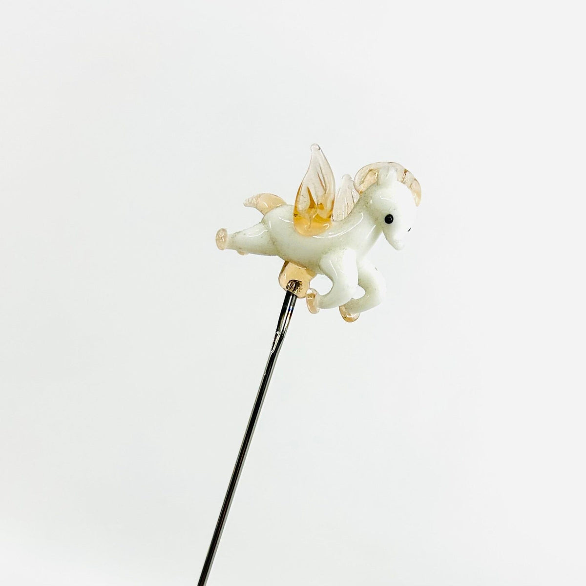 Tiny Glass Animal Garden Stake 21, Pegasus Decor - 