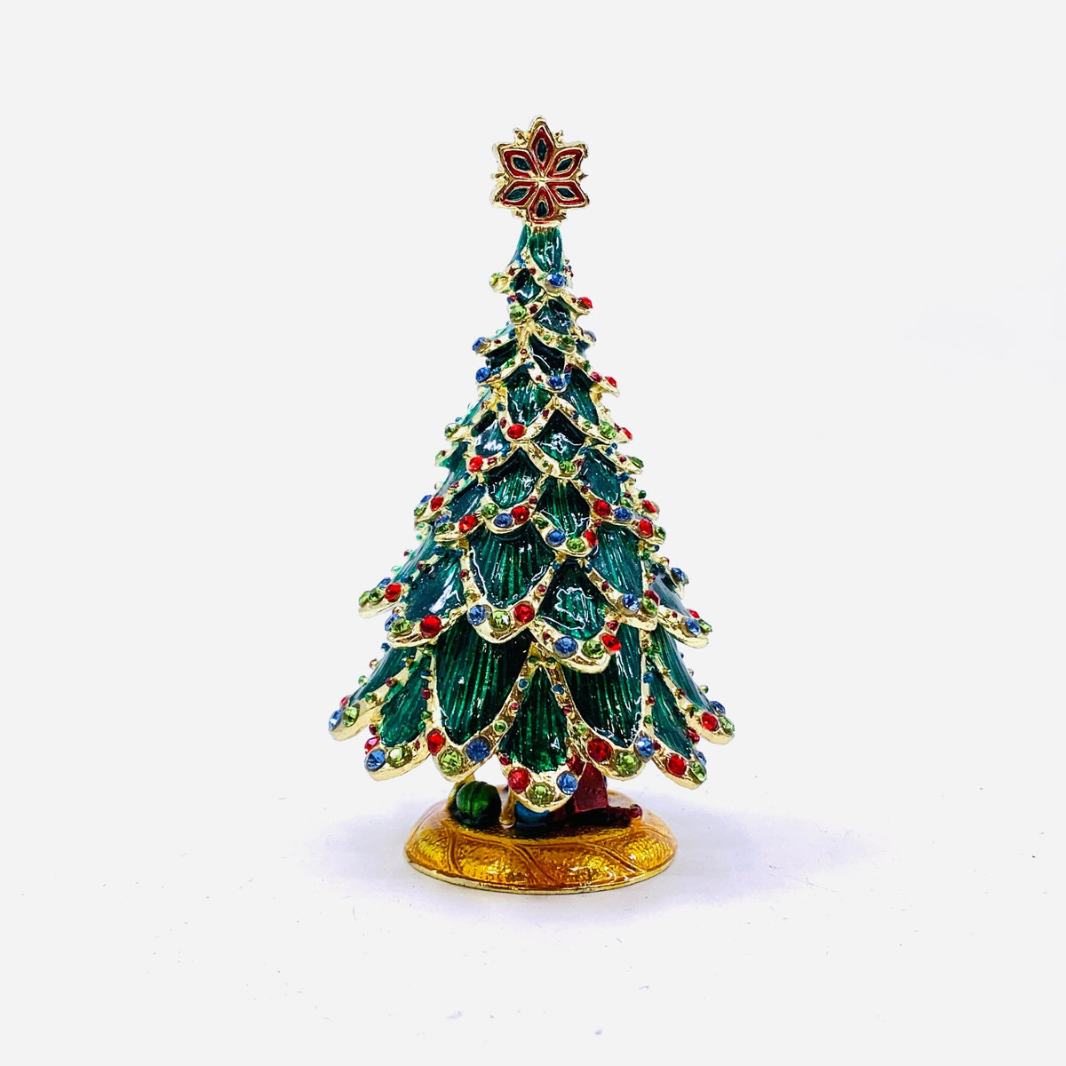 Bejeweled Enamel Trinket Box 27, Holiday Tree