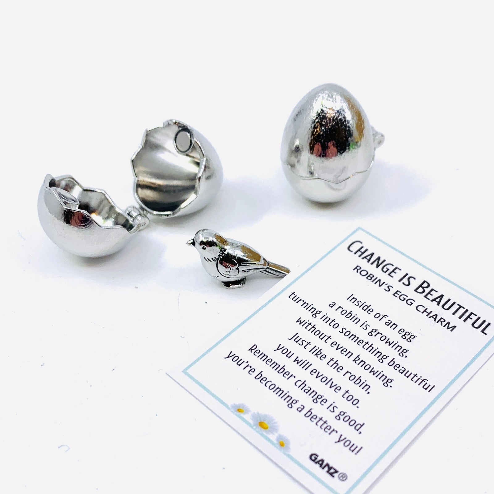 The Change is Beautiful Robin's Egg Charm - PT 43 Miniature GANZ 