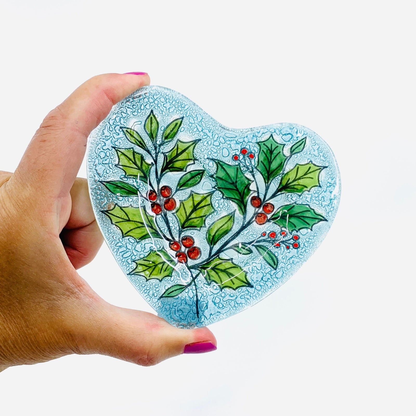 Fair Trade Heart Plate 9 - Holly Dishware Pam Peana 
