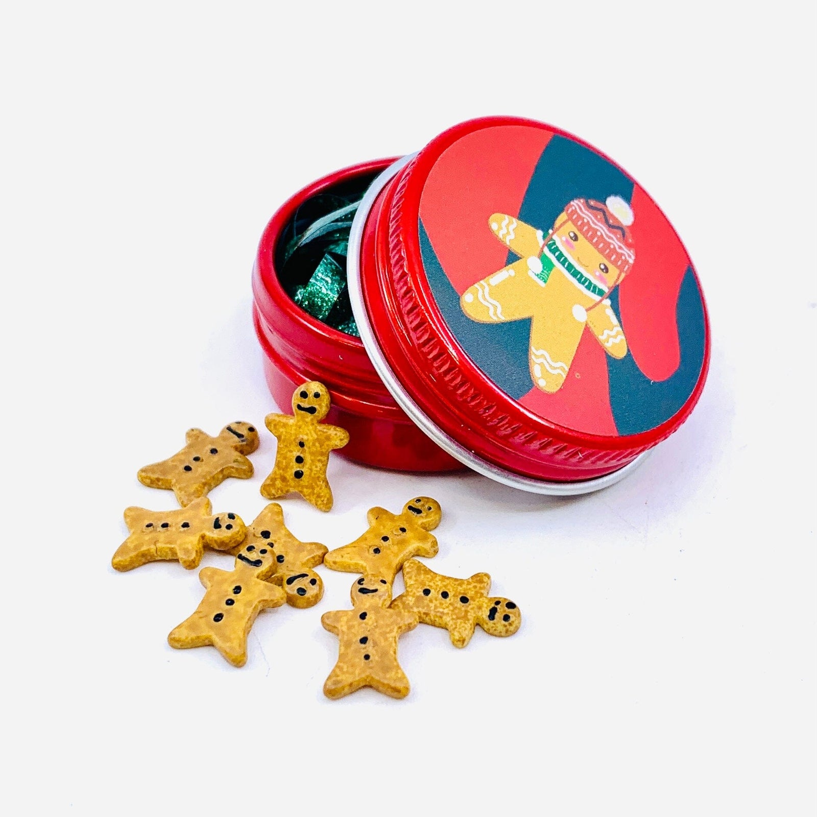 Tiniest Gingerbread Man Cookie Tin Set Miniature - 