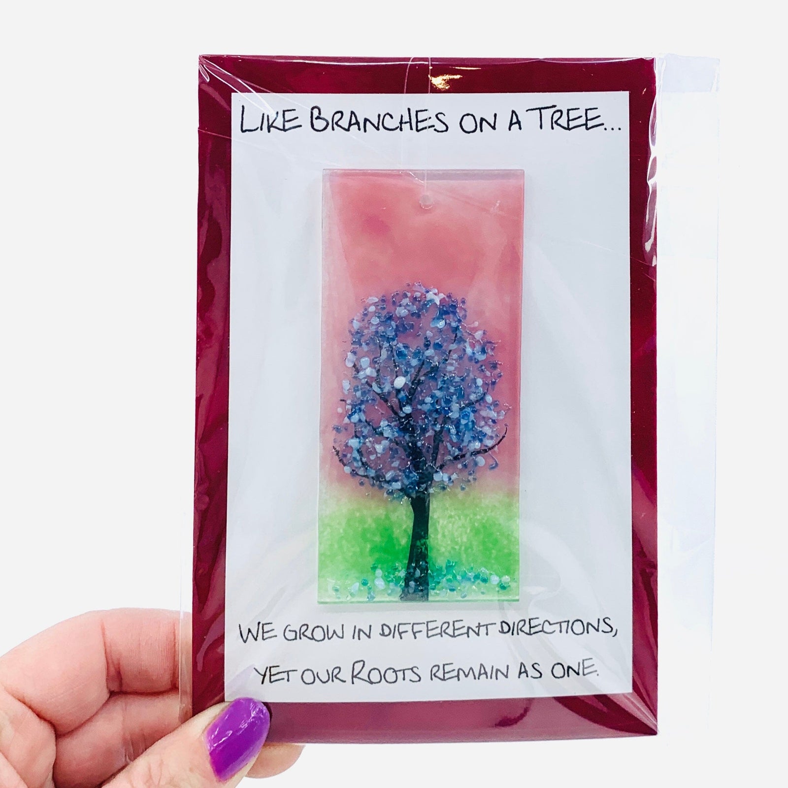 Fused Glass "Like Branches on a Tree” Suncatcher 39 Decor Glimmer Glass Gifts 