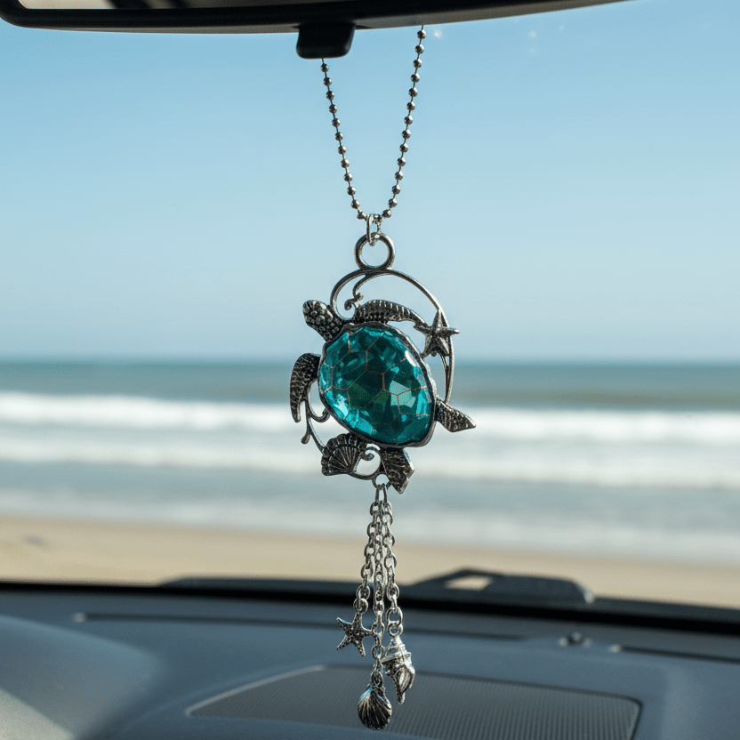 Sea Turtle Shimmer Car Charm Ornament GANZ 