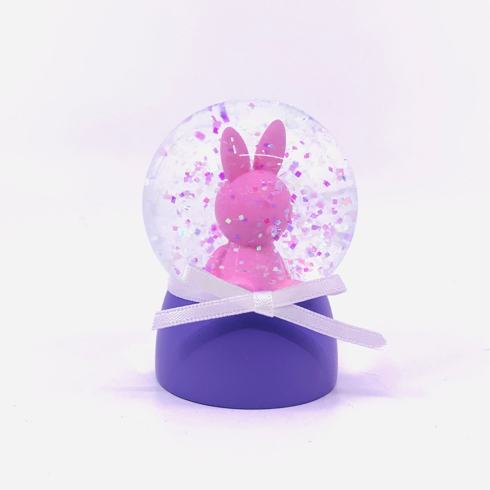 Glass Bunny Snow Globes, Hot Pink One Hundred 80 Degrees 