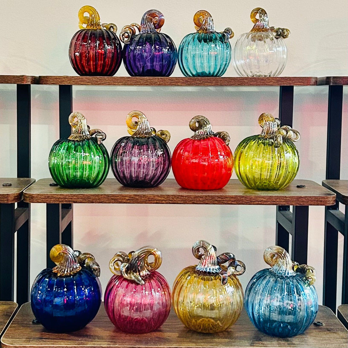 October Birthstone Pumpkin, Tourmaline Pumpkin Luke Adams Glass Blowing Studio 