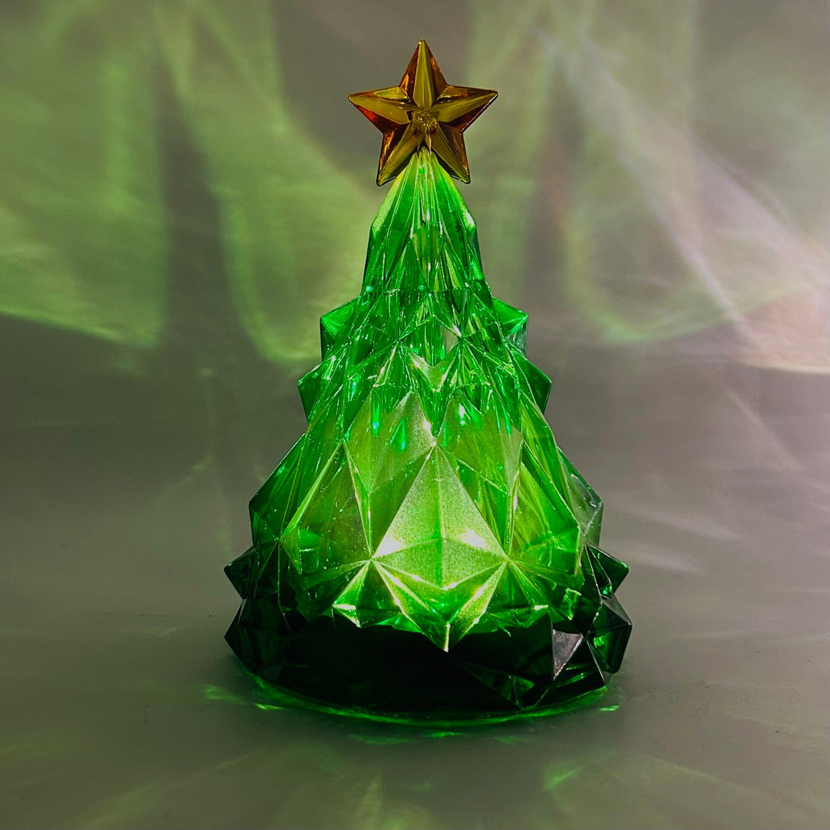 Acrylic Light-Up Crystal Cut Tree, Clear Decor GANZ 