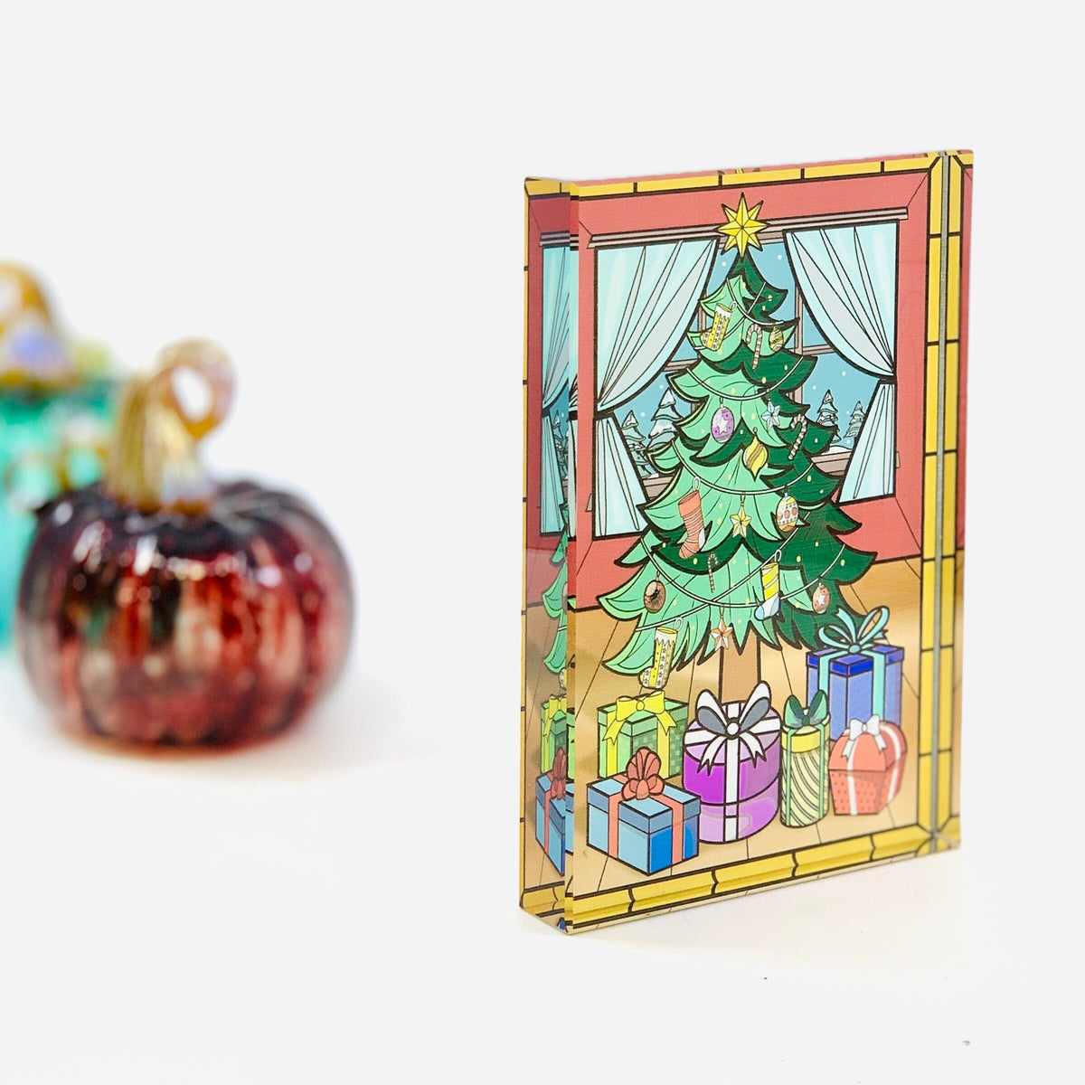 Glass Block Holiday Windows Decor GANZ 