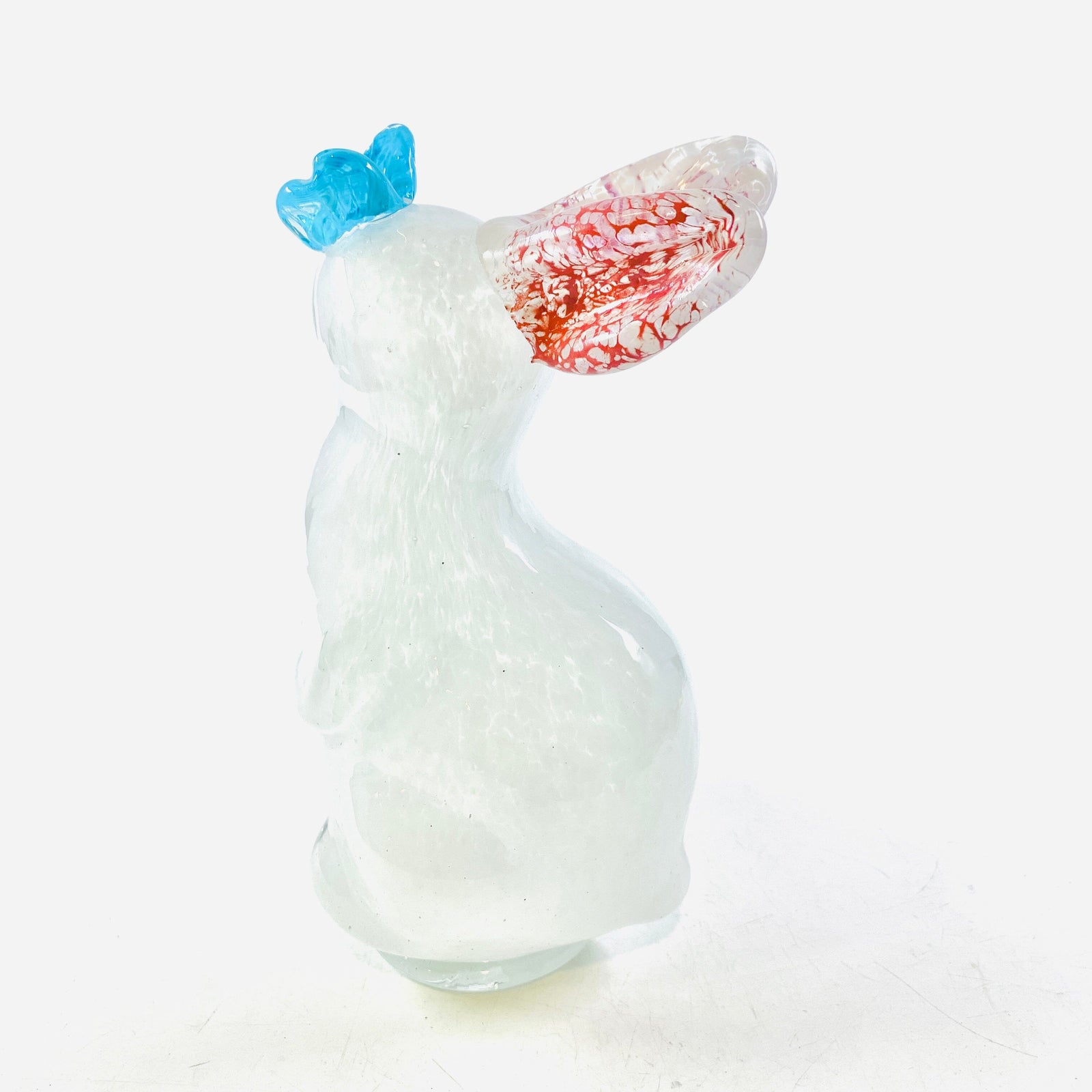 Sitting Glass Easter Rabbit, Butterfly Blue Diamond Star 
