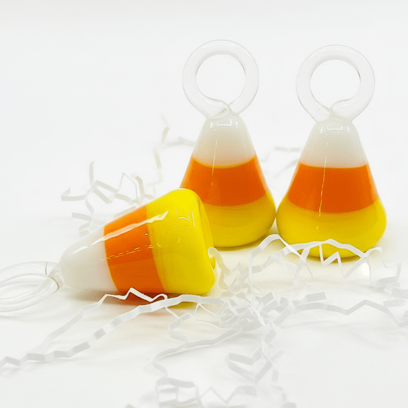 Tiny Glass Candy Corn Ornament Miniature - 