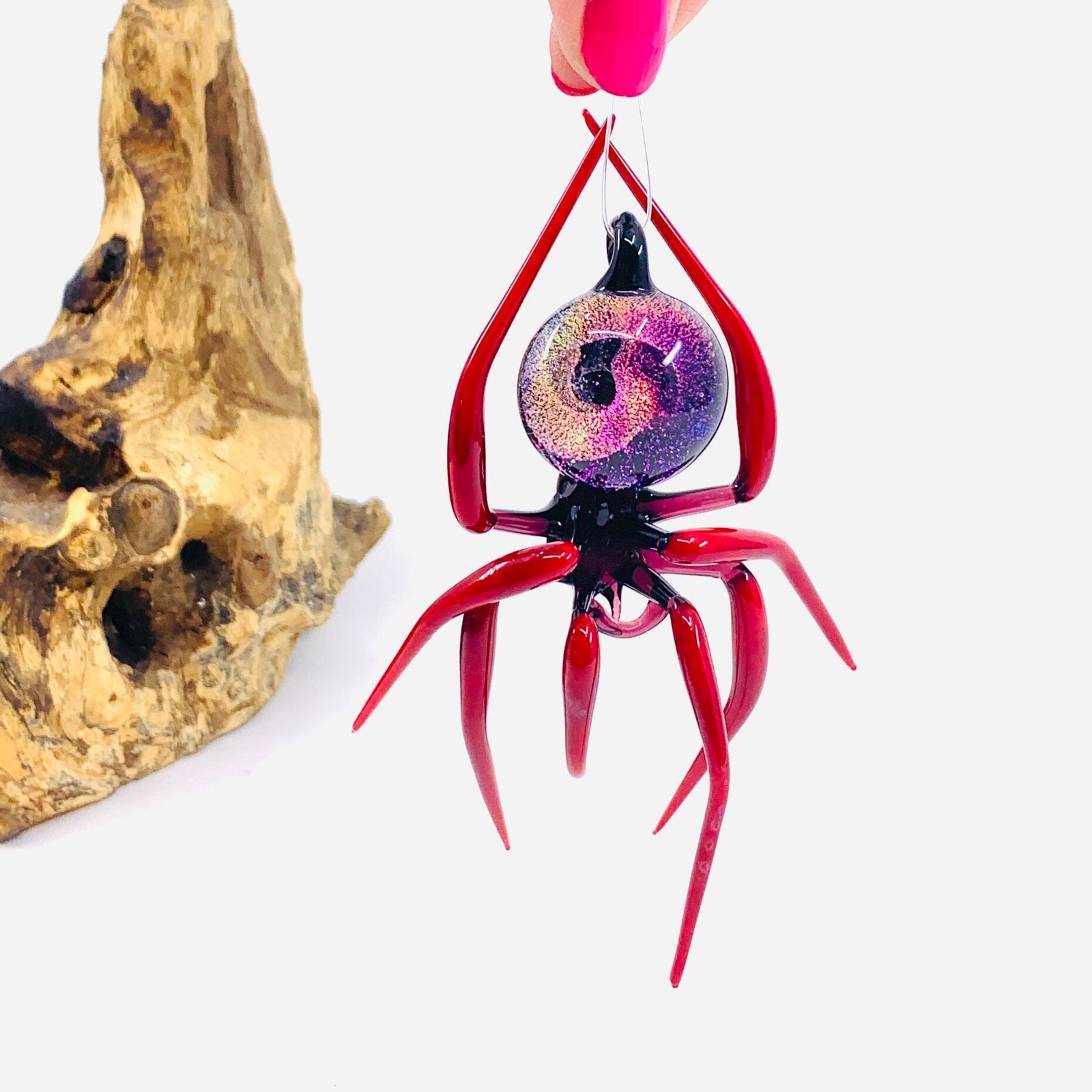 Glass Galaxy Spider Ornament, 45 Ornament WGK Glass Art Inc 
