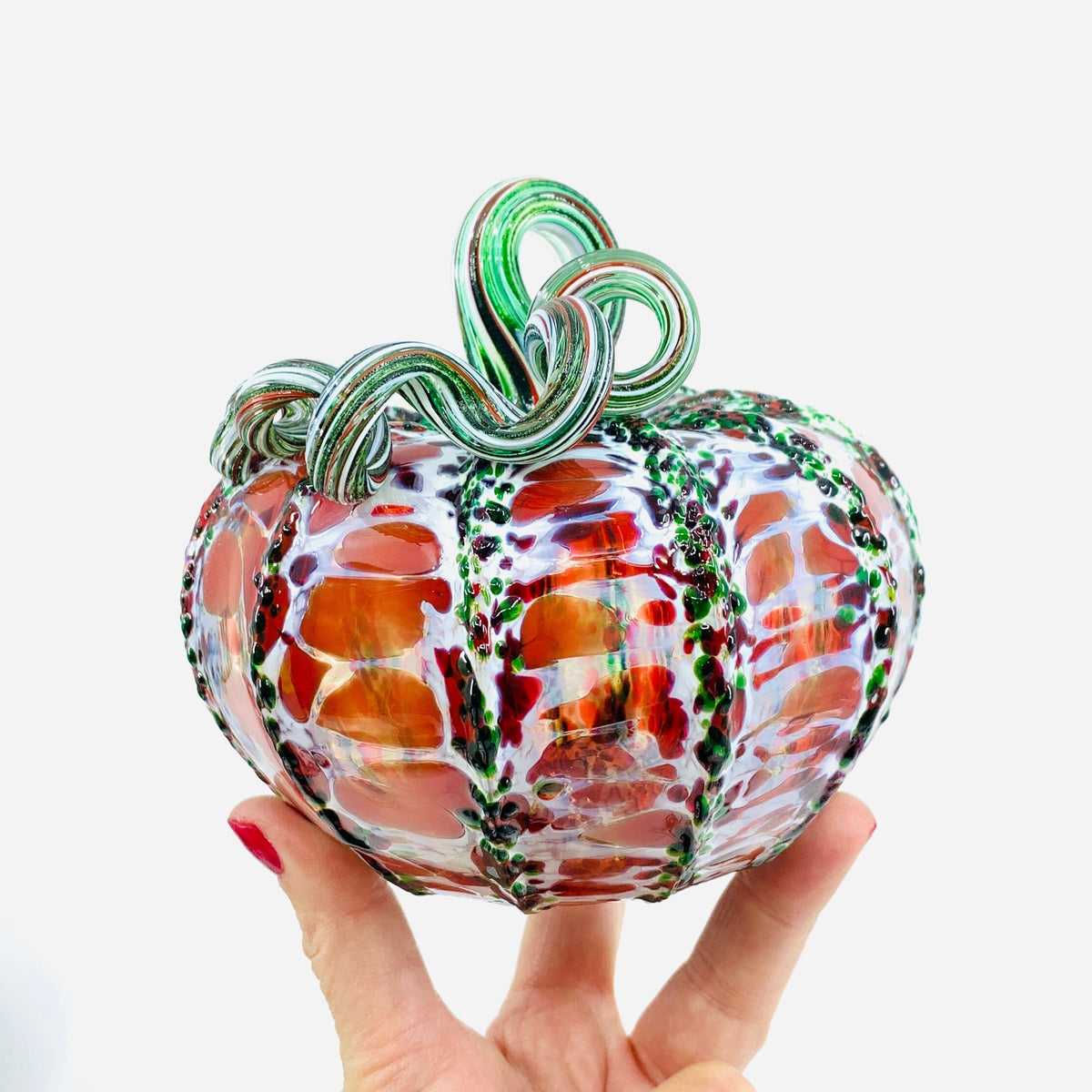 Daily Pumpkin 2130 Holiday Squat and Mercury Tree Ornament Gabby Luke Adams Glass Blowing Studio 