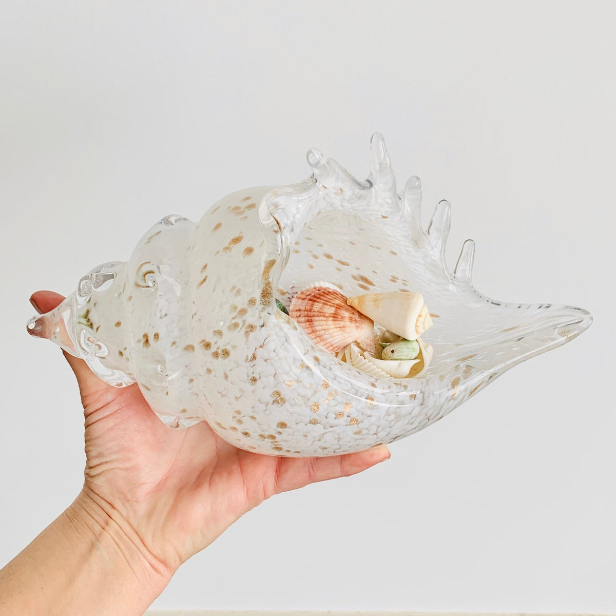 Gold Sparkle Conch Shell Decor Beachcombers 