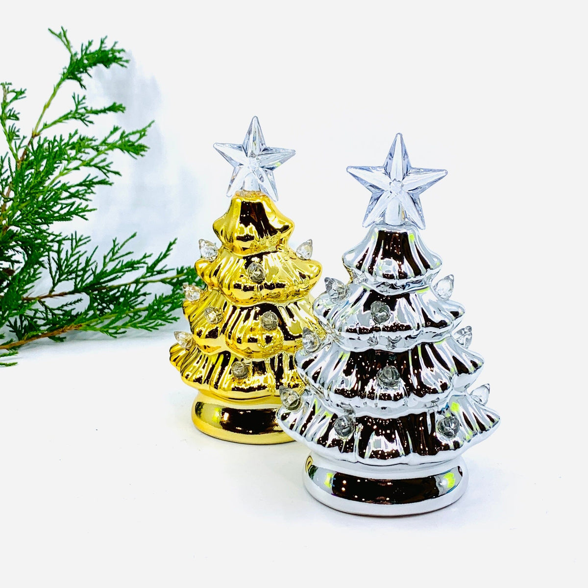 Metallic Lite-Up Tree, Warm Silver One Hundred 80 Degrees 