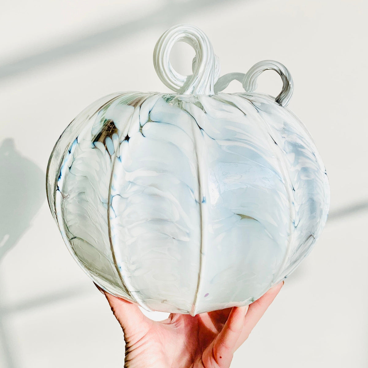Daily Pumpkin 525 Illusive White Pumpkin Large Daily Pumpkin Luke Adams Glass Blowing Studio 