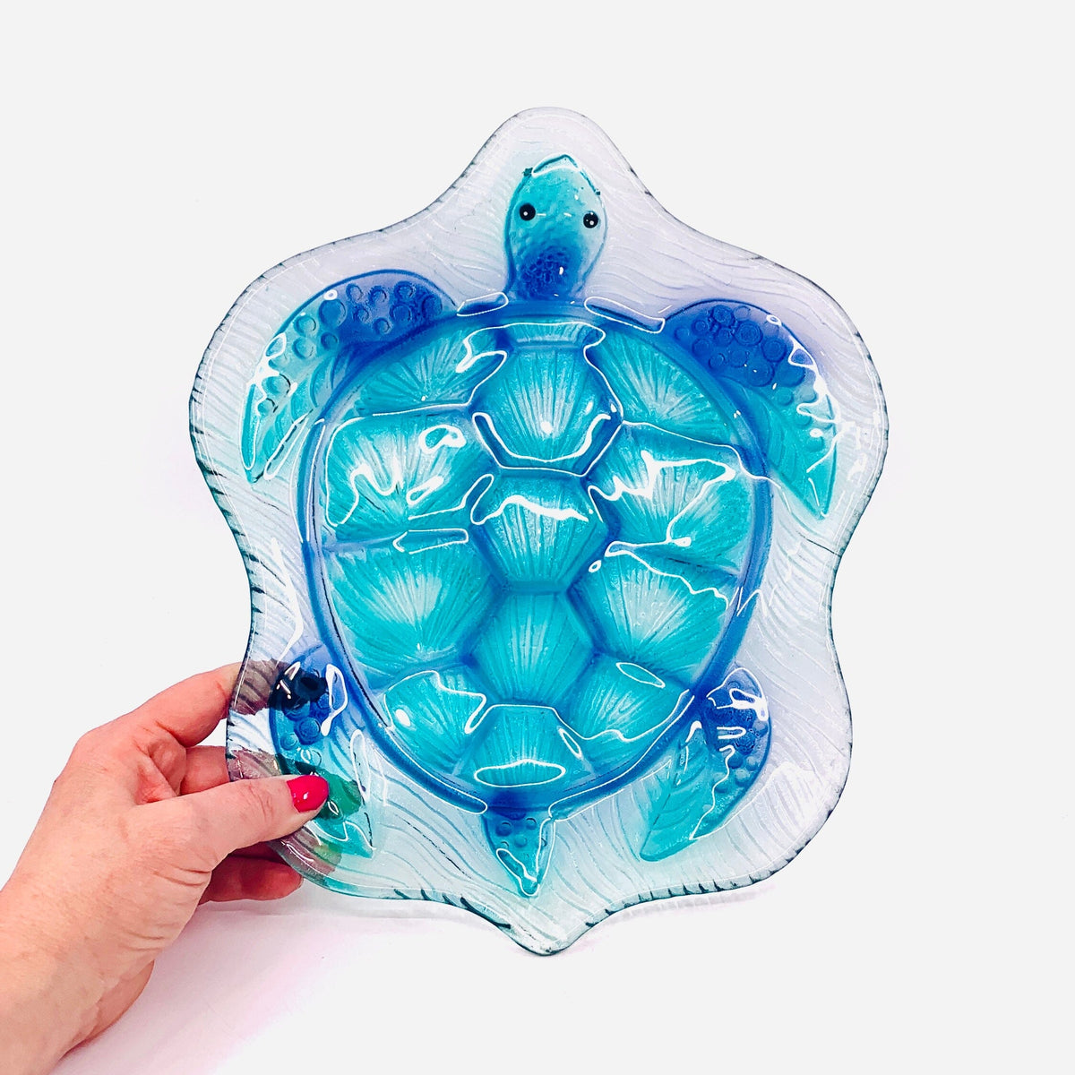 Glass Fusion Platter, Sea Turtle 30