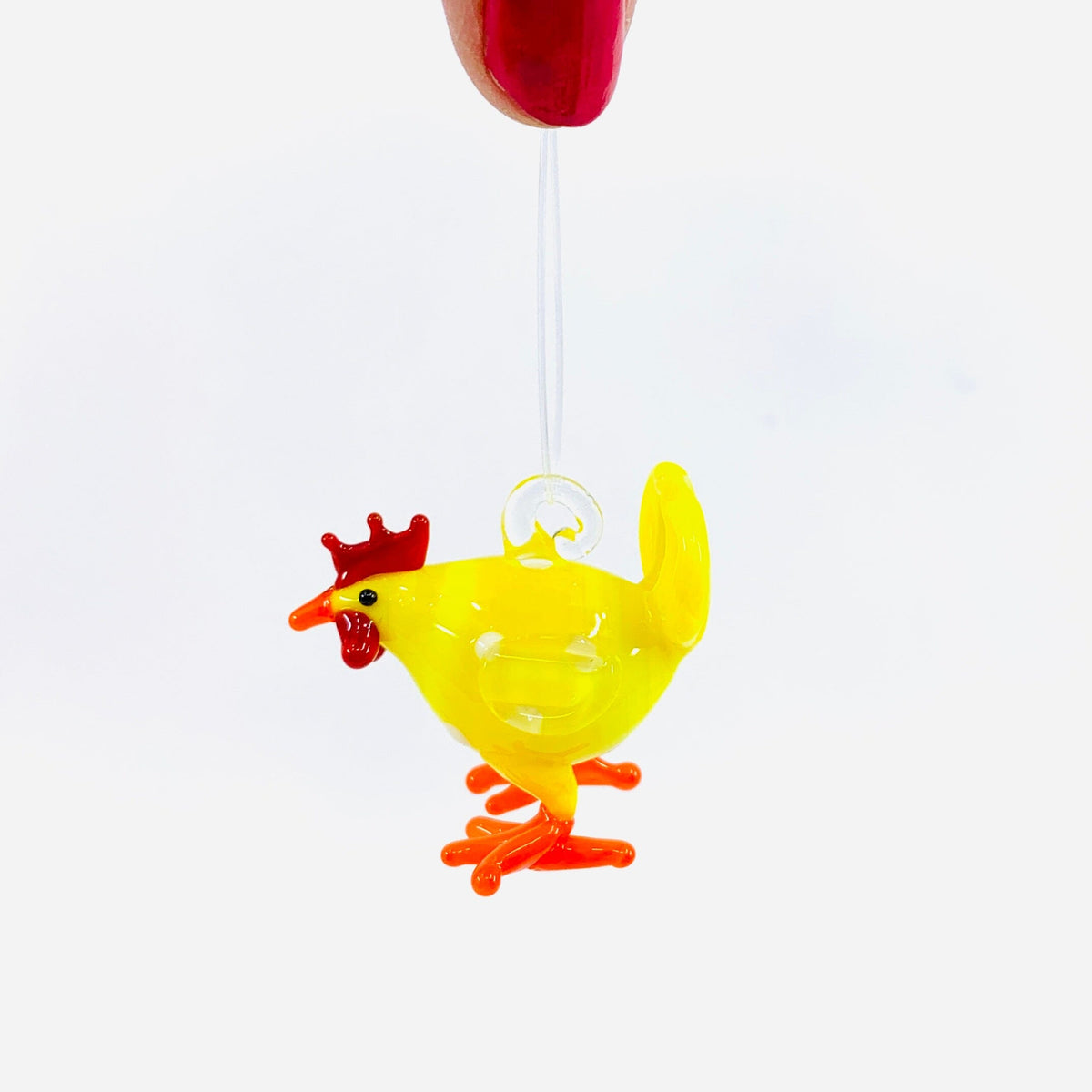 Glass Chicken Ornament