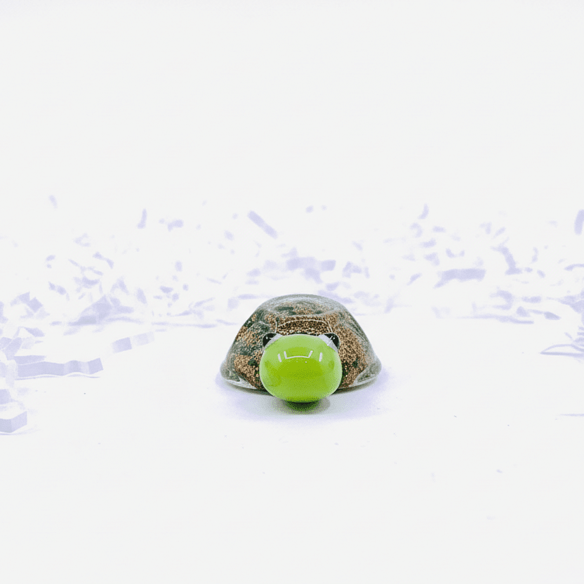 Tiny Glass Sparkle Turtle - 