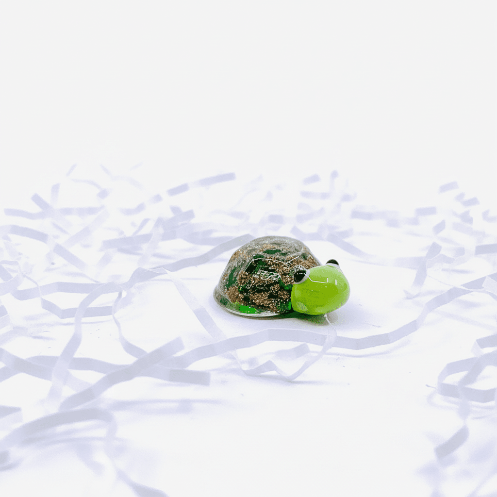 Tiny Glass Sparkle Turtle - 