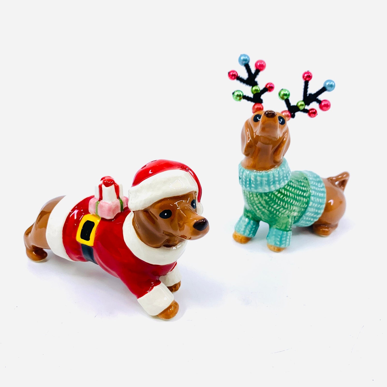 Festive Dachshund Salt and Pepper Shakers COSMOS 