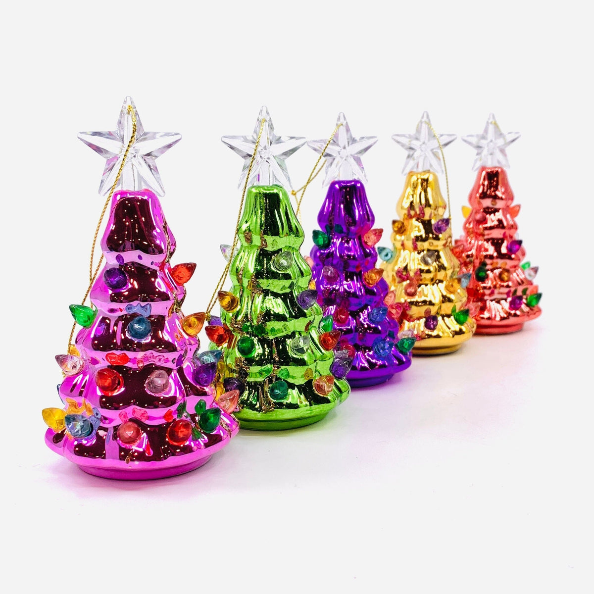 Metallic Tree Ornaments, Pink One Hundred 80 Degrees 