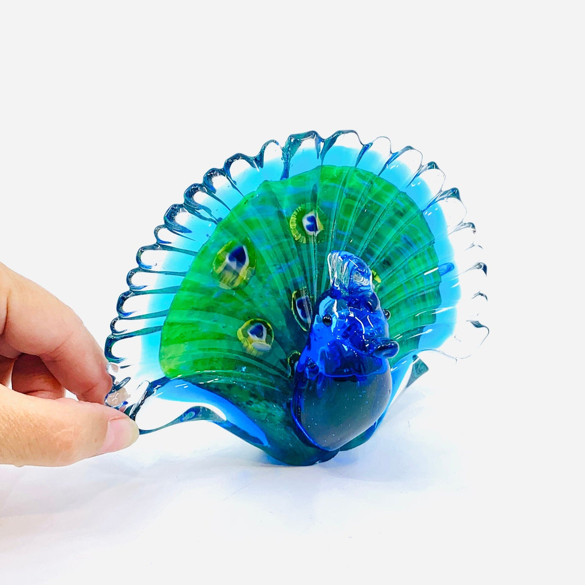Peacock Fan-Tail Paperweight