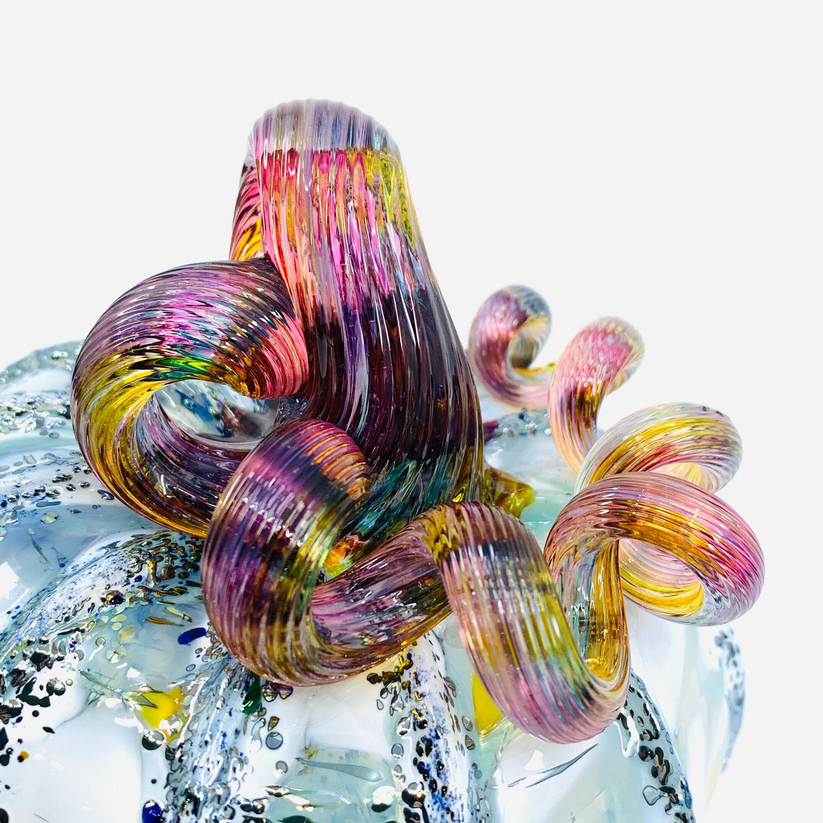 Daily Pumpkin 2841 Color-Twist Stem Squat Gabby Luke Adams Glass Blowing Studio 