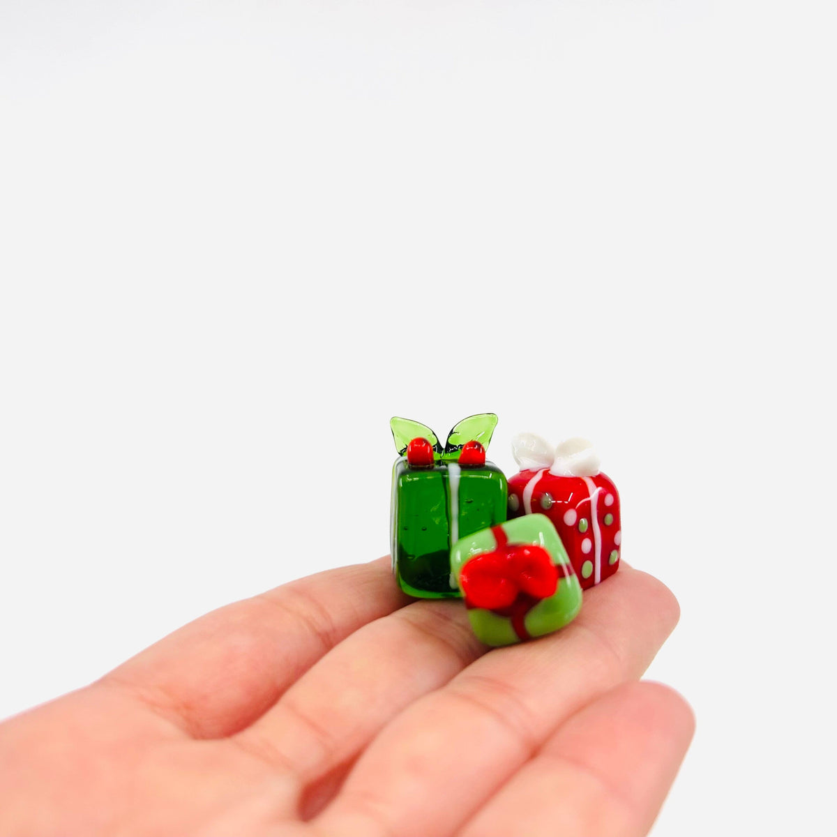 Tiny Christmas Figurine - Holiday Presents Miniature Alex 