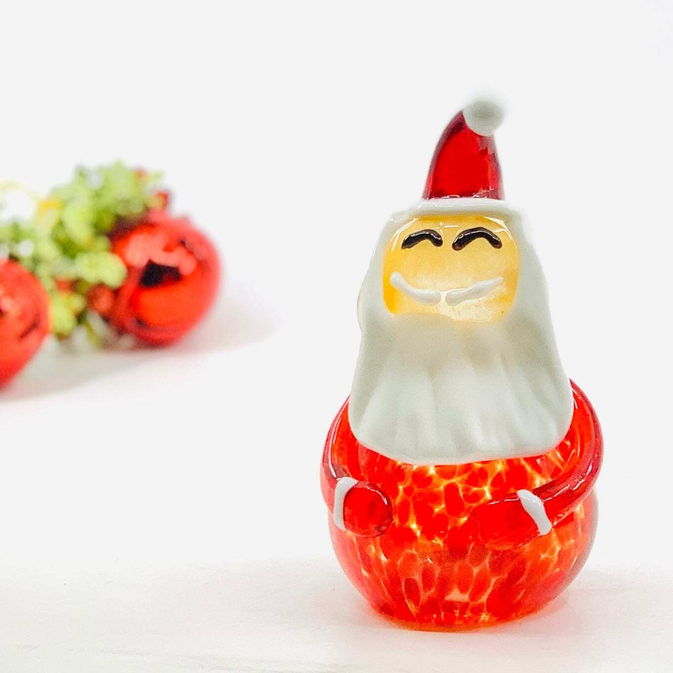 5” Blown Glass Santa Claus Diamond Star 