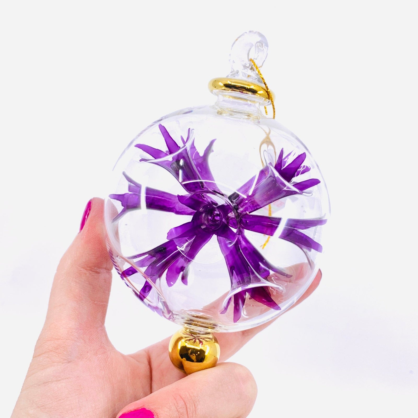 Hand Blown Starburst Ornaments, Purple Large Unique Tradings LLC 