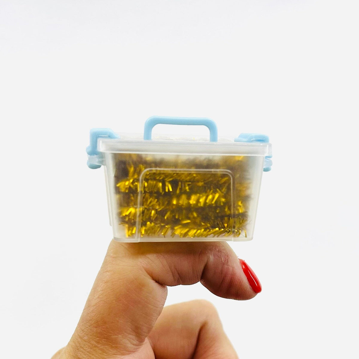 Tiny Attic Tote of Christmas Garland, Gold Miniature - 