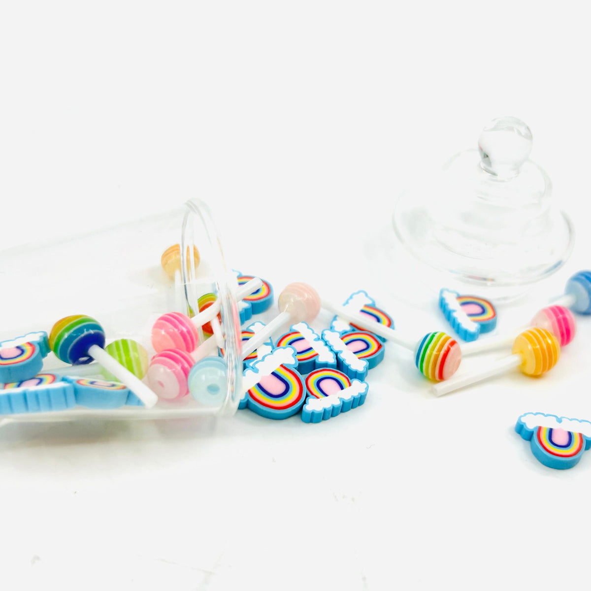 Emotional Support Glass Jar of Lollipops and Rainbows Miniature - 