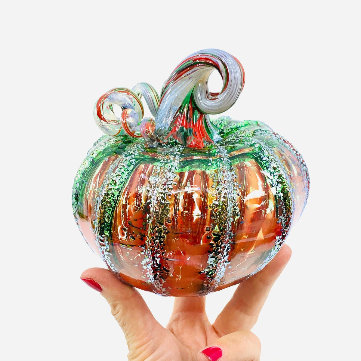 Daily Pumpkin 2149 Holiday Squat and Mercury Tree Ornament Gabby Luke Adams Glass Blowing Studio 