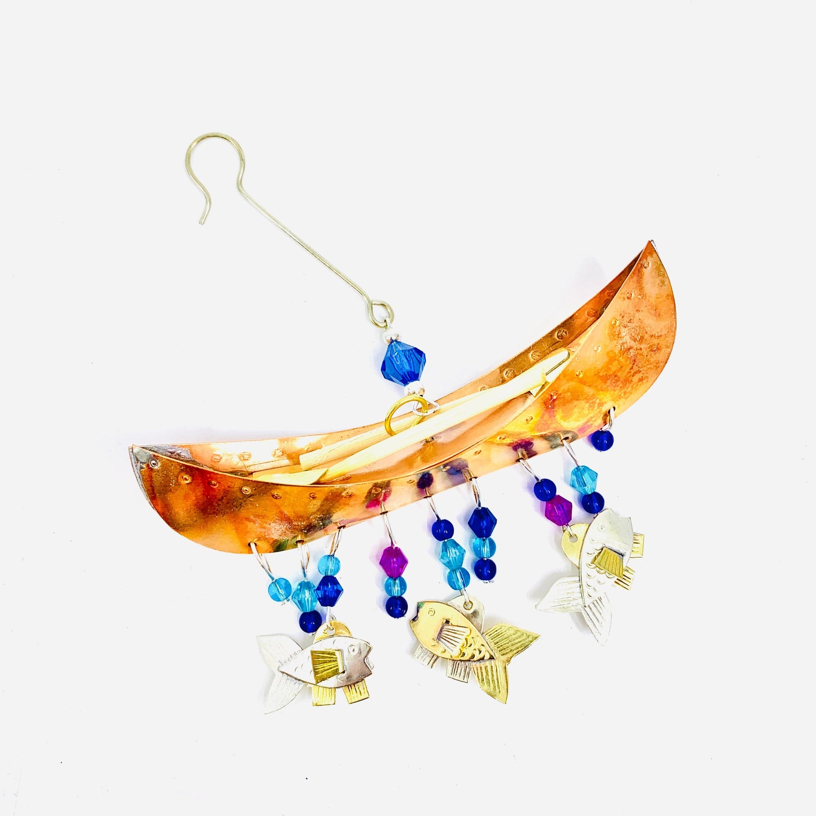 Mixed Metal Ornament, Canoe Ride Miniature Pilgrim Imports 