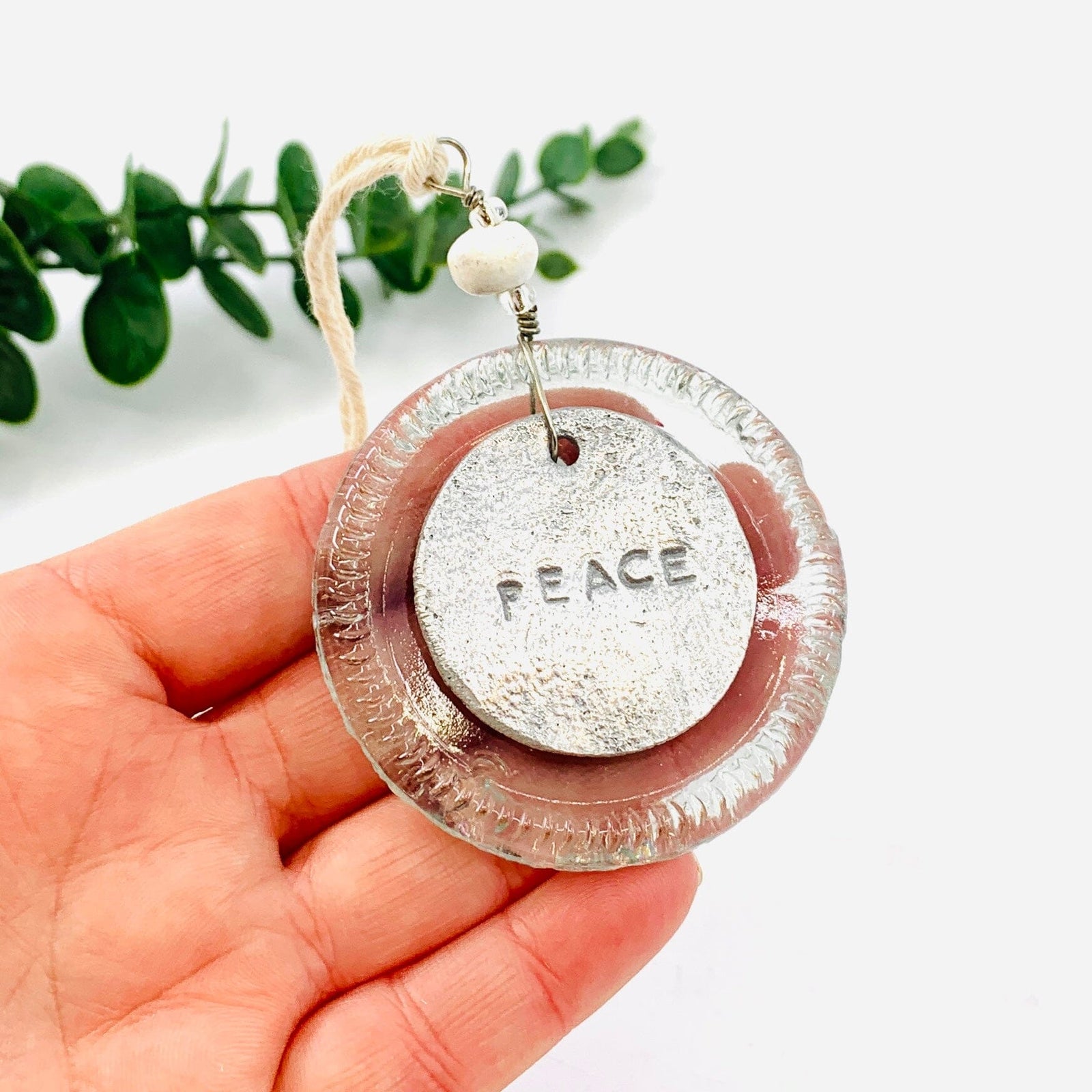 Bottle Bottom Ornament, Peace 2nd Story Goods 