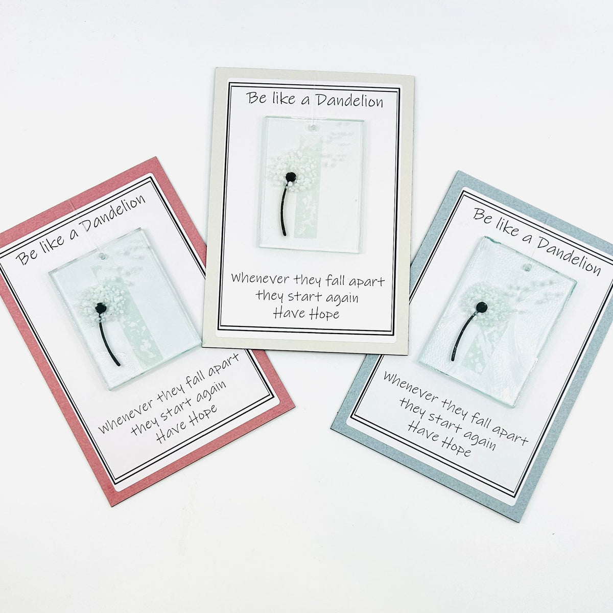 Fused Glass "Be Like a Dandelion” Suncatcher Decor Glimmer Glass Gifts 