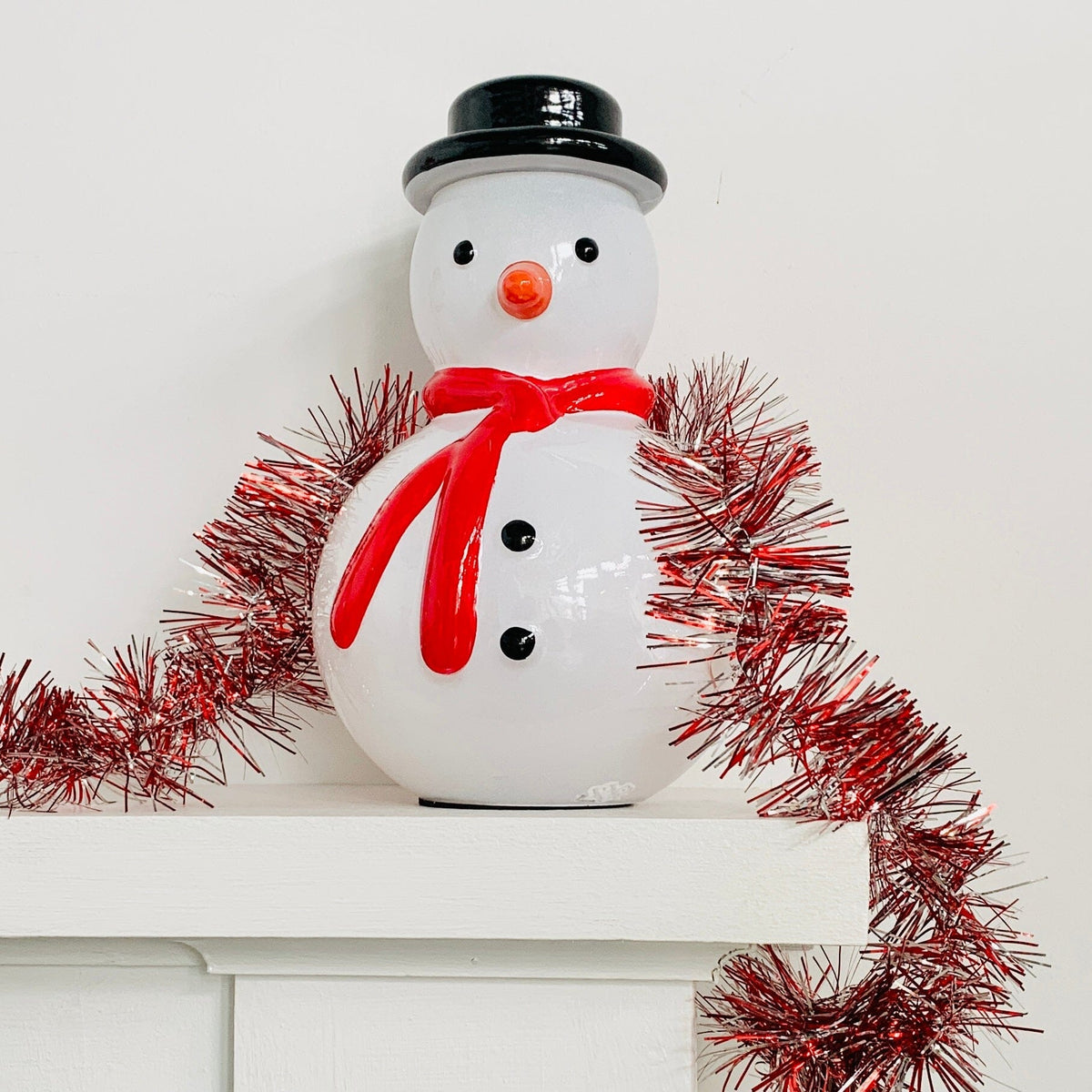 Carrot Nose Snowman - Black Hat Diamond Star 