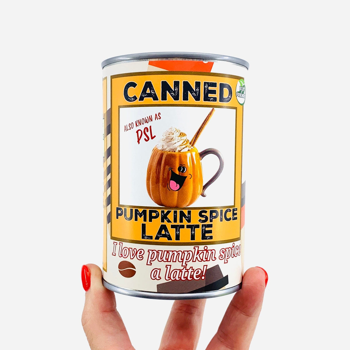 Stuffed Pumpkin Spice Latte in a Can Canned Gifts 