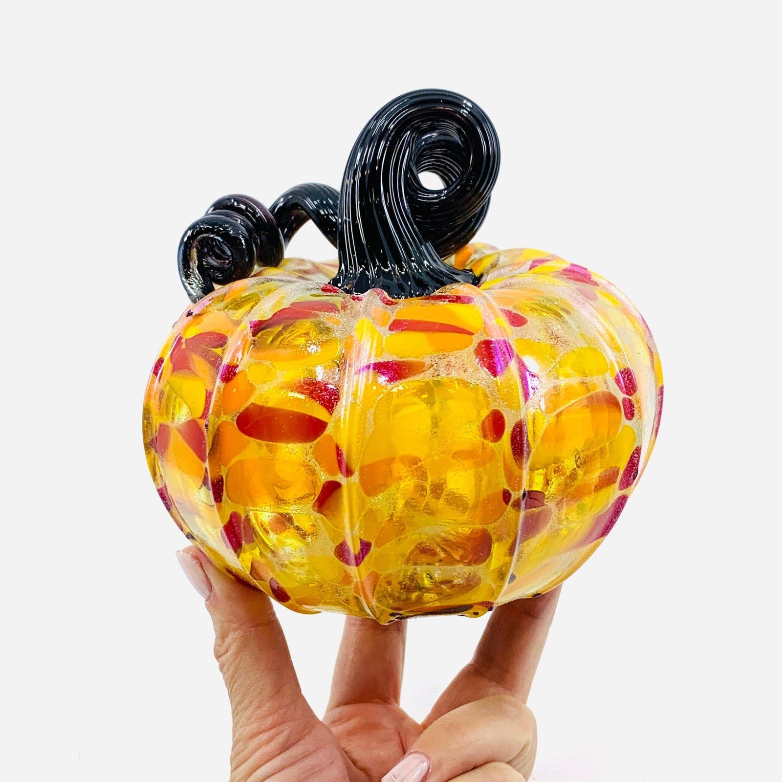 Daily Pumpkin 238 Fall Shimmer Squat Daily Pumpkin Luke Adams Glass Blowing Studio 