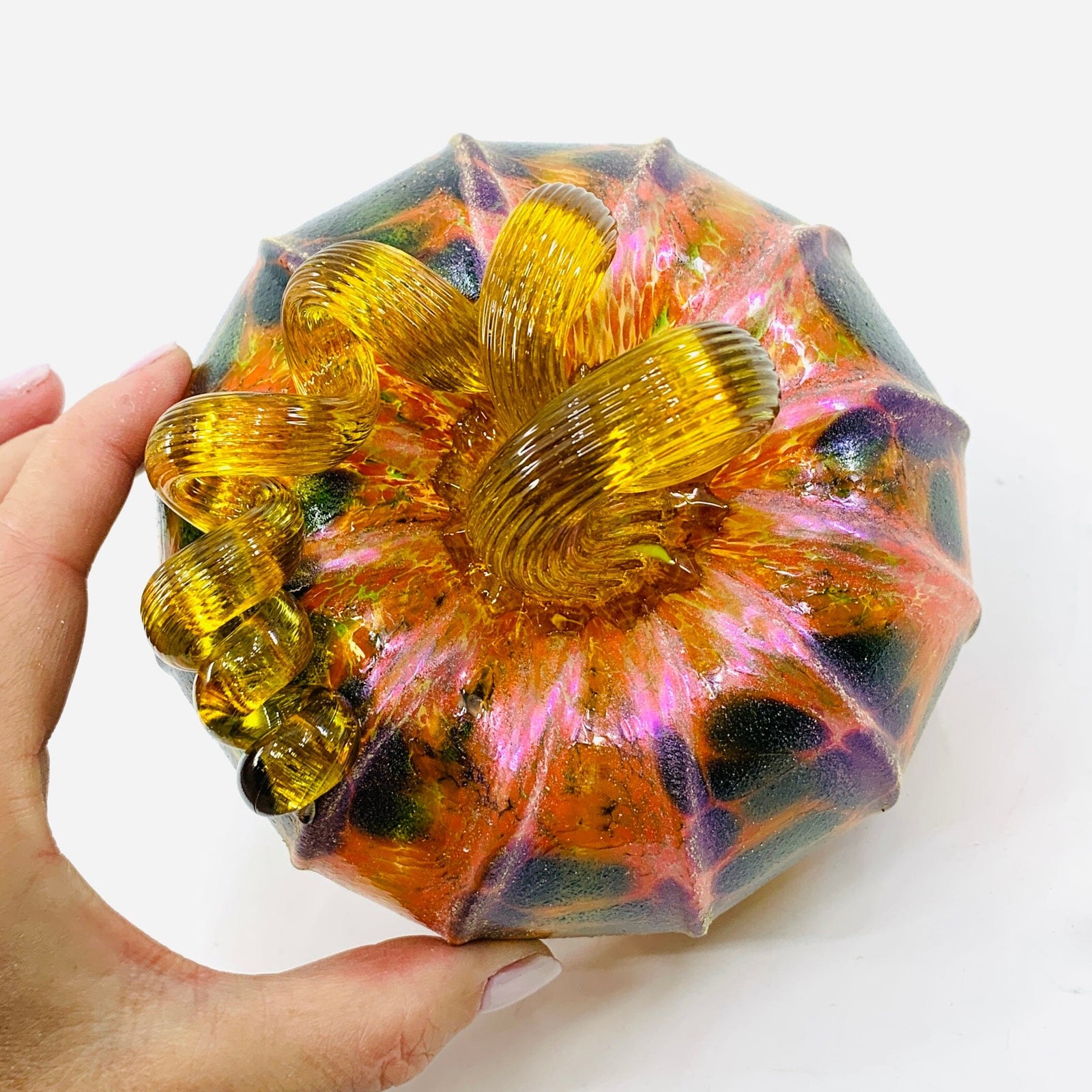 Daily Pumpkin 222 Fall Shimmer Squat Daily Pumpkin Luke Adams Glass Blowing Studio 